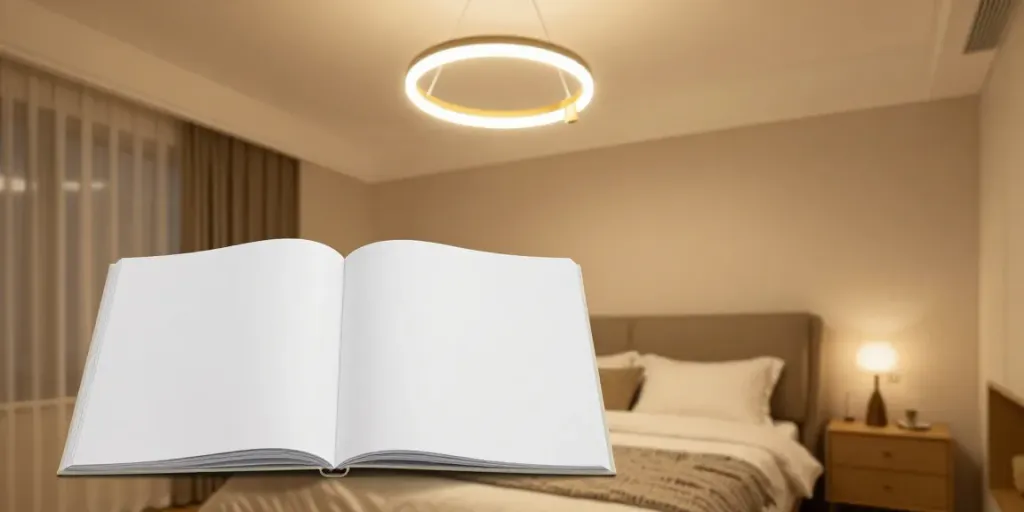 Lustra dormitor LED elegantă din servicii locale de iluminat, oferind un ambient cald și primitor.